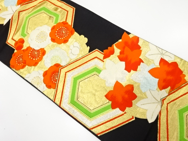 JAPANESE KIMONO / ANTIQUE FUKURO OBI / SILK / WOVEN KIKKO